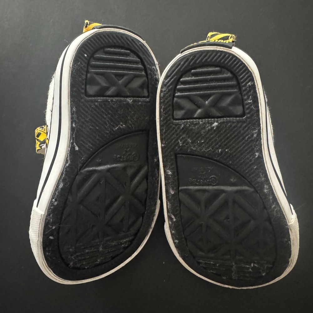 Converse All Star Infant Sneakers Construction Print Double Strap Size 3 - Picture 8 of 11